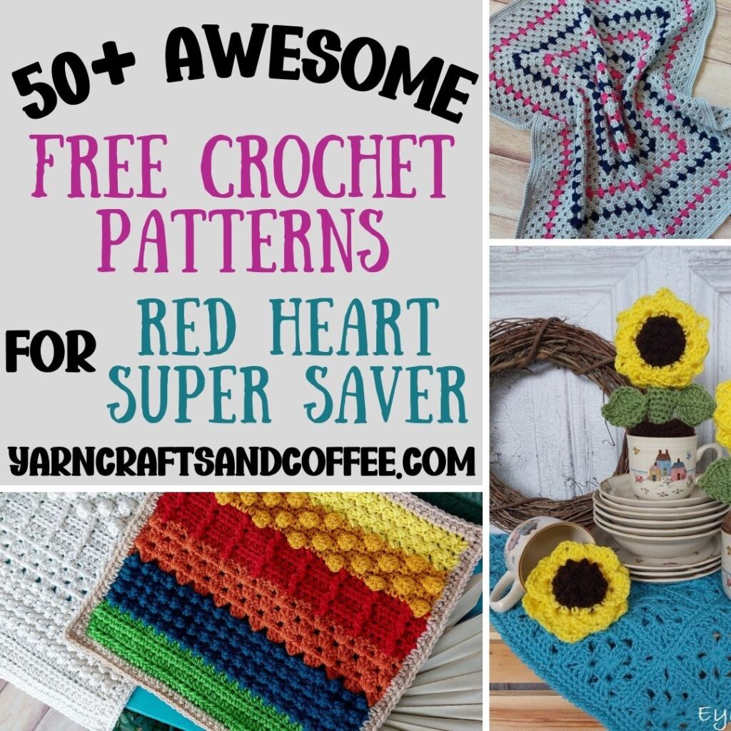 free crochet patterns using red heart super saver