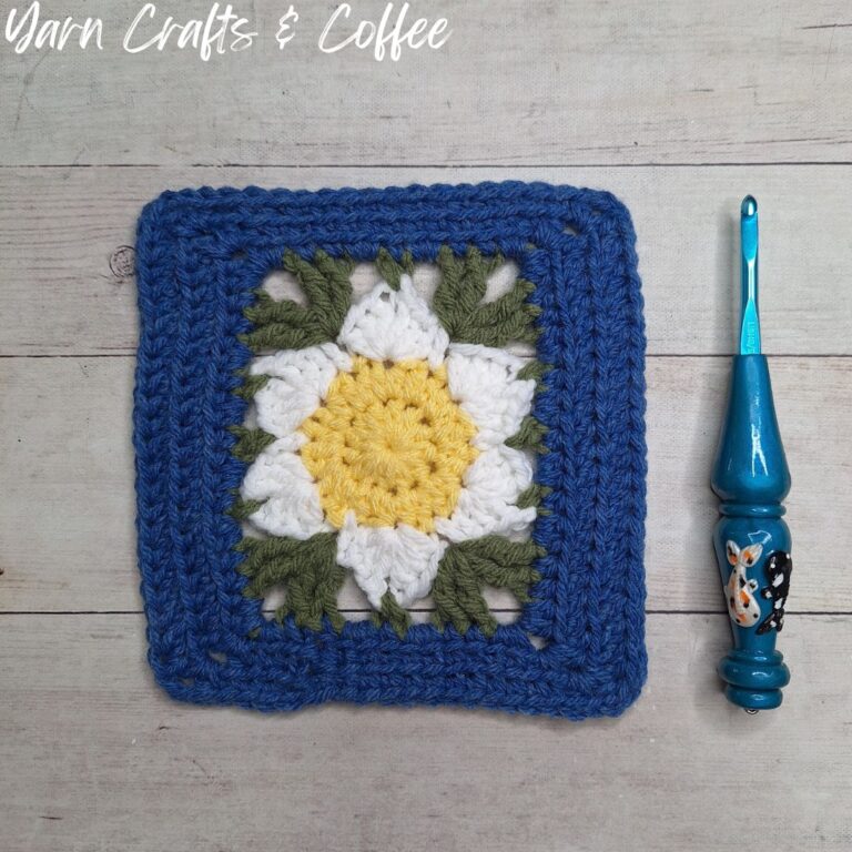 Flower Granny Square Free Crochet Pattern | Delilah Afghan Square