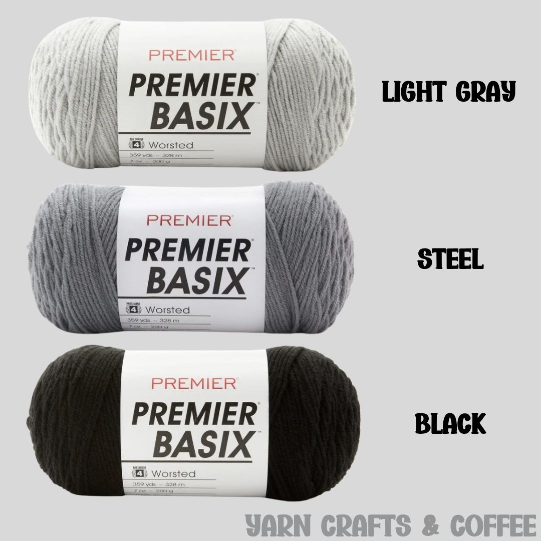 Premier Basic Worsted Gray and Black