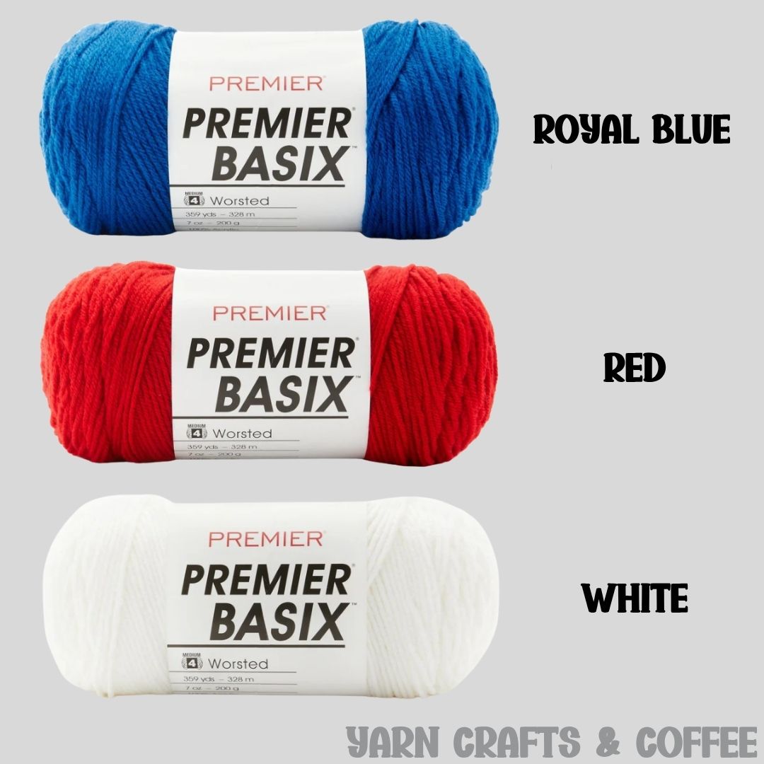 Premier Basic Worsted Red White Blue