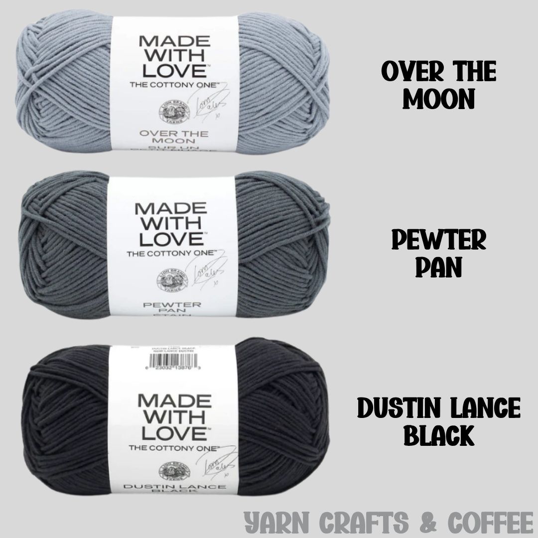 Lion Brand Made with Love The Cottony One Moon Pewter Black