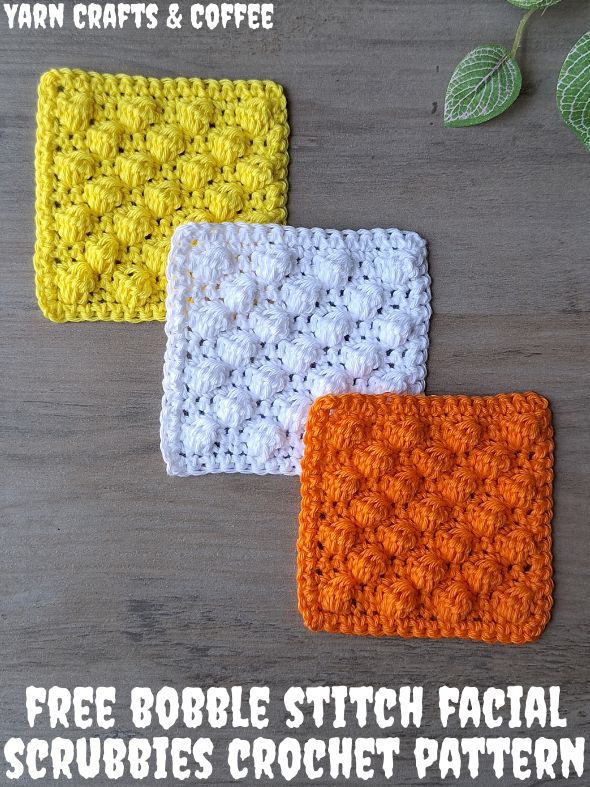 Bobble Stitch Scrubbie with Sport Weight Yarn | Free Bobble Stitch Scrubbie Crochet Pattern