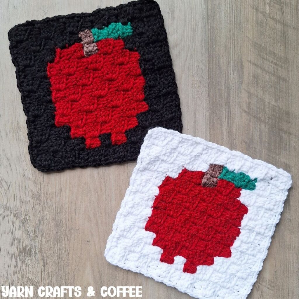 apple c2c square crochet