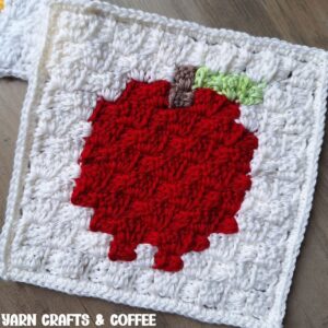 Apple C2C Crochet Square Pattern Free | Crochet C2C Square Pattern in DC Boxes