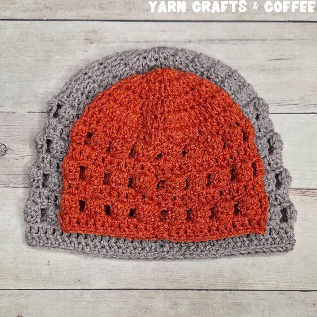 cluster stitch crochet hat seam