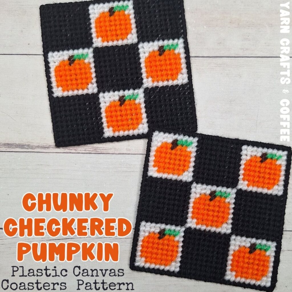 plastic canvas coasters pattern fall pumpkins