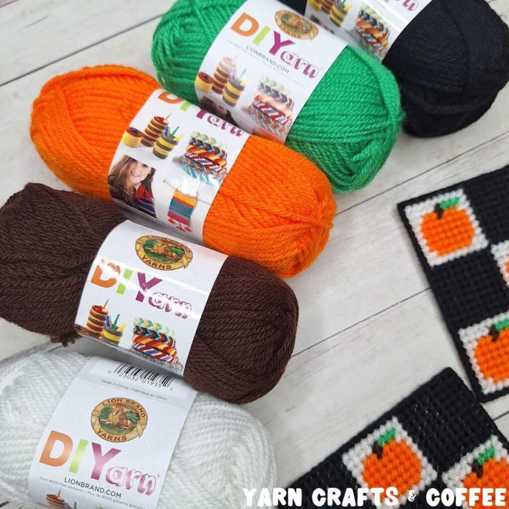 plastic canvas coasters pumpkins diyarn